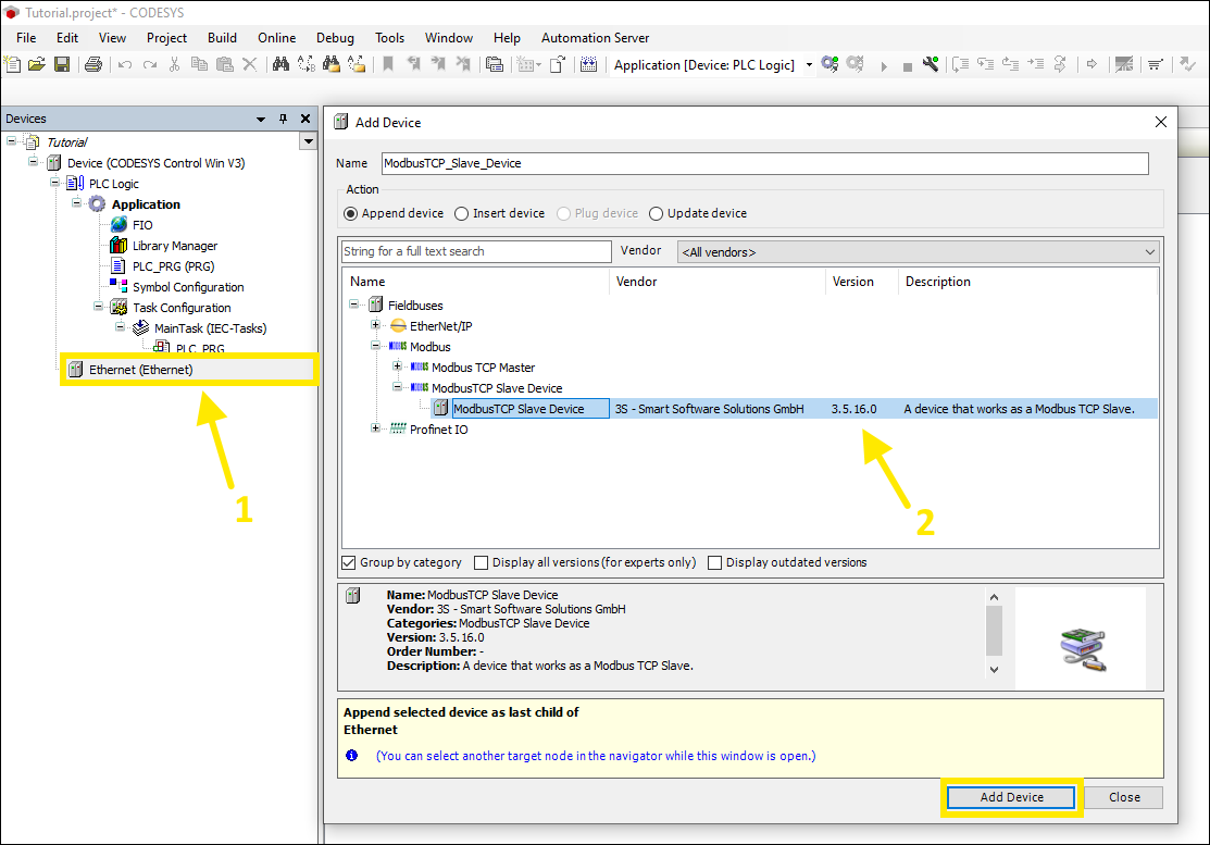 codesys add modbus