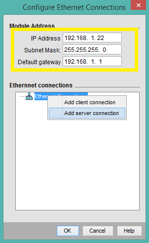 create ethernet connection